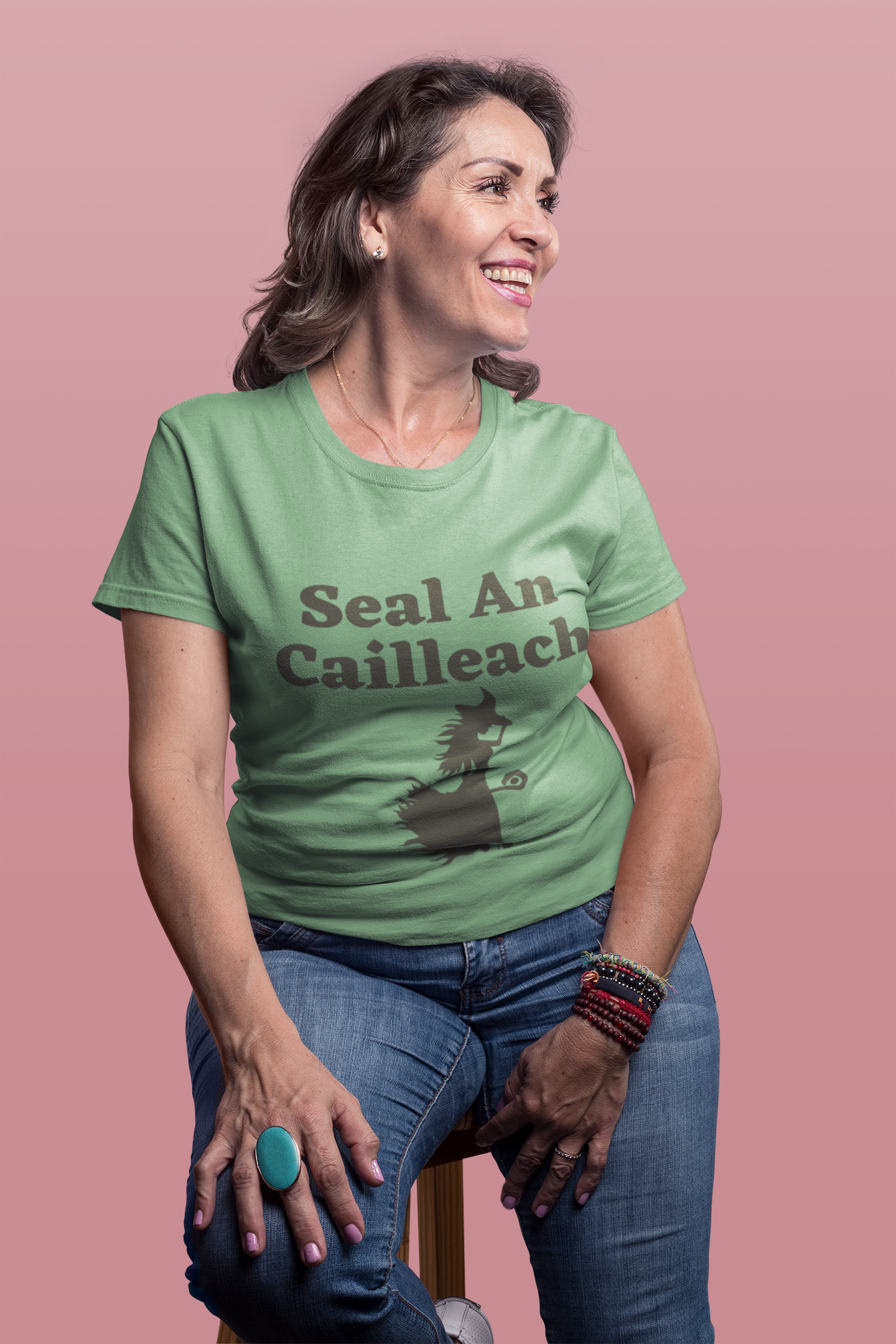 Seal an Cailleach - Leaf, Silver, Soft Cream - Short-Sleeve Unisex T-Shirt - Eel & Otter