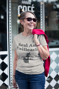 Seal an Cailleach - Leaf, Silver, Soft Cream - Short-Sleeve Unisex T-Shirt - Eel & Otter