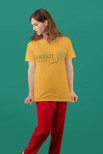 Load image into Gallery viewer, Irish Pagan School Est. 2017 - Short-Sleeve Unisex T-Shirt - steel blue, Mustard, White - Eel &amp; Otter
