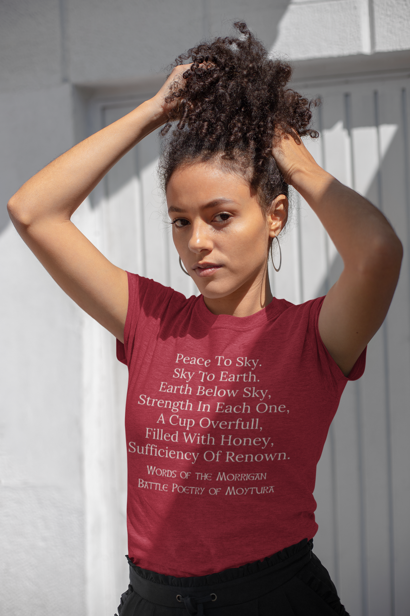 Peace to the Sky - Morrigan Prophesy - Short-Sleeve Unisex T-Shirt - Black, Red, Asphalt - Eel & Otter