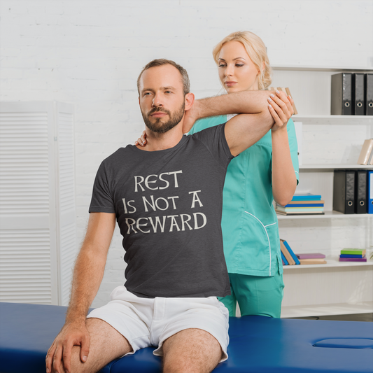 Rest is Not a Reward - Short-Sleeve Unisex T-Shirt Black, Forest, Navy - Eel & Otter