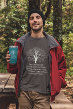 Load image into Gallery viewer, Dendrophile - Word Definition Sereis - Short-Sleeve Unisex T-Shirt, Forest, Brown, Oxblood black - Eel &amp; Otter