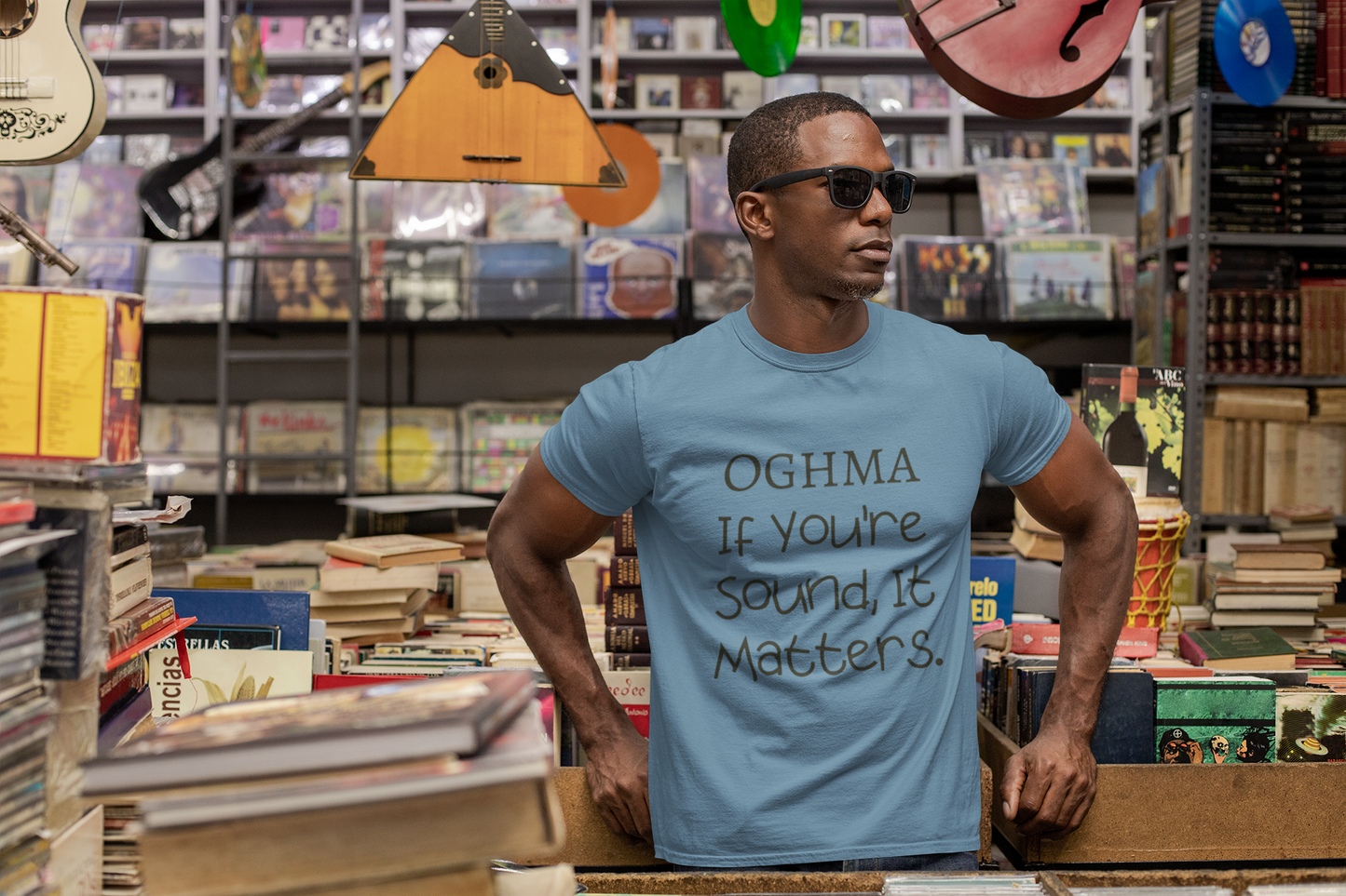Ogma - If You're Sound... Short-Sleeve Unisex T-Shirt, Mauve, Steel Blue, Soft Cream - Eel & Otter
