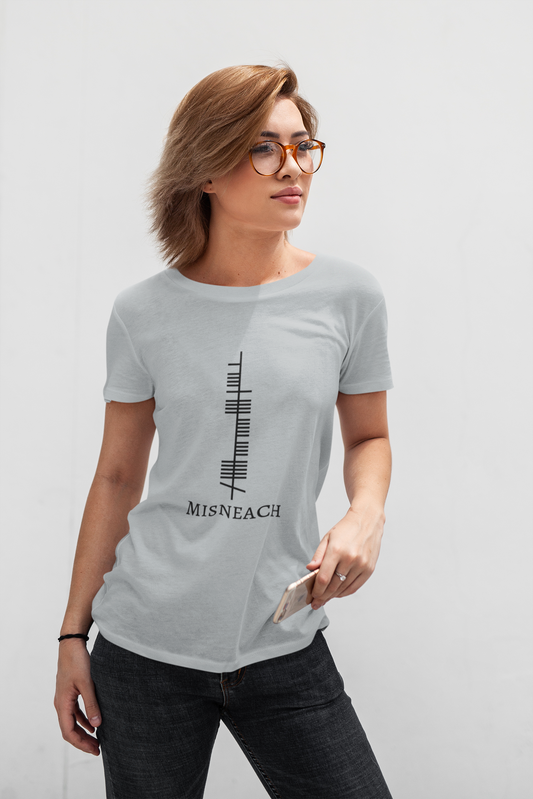 Ogham Series - Misneach - Courage - Short-Sleeve Unisex T-Shirt Siver, Pink, Steel Blue - Eel & Otter