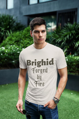 Brighid - Forged by Fire - Cream, Gold & Silver - Unisex Short Sleeve Jersey T-Shirt - Eel & Otter