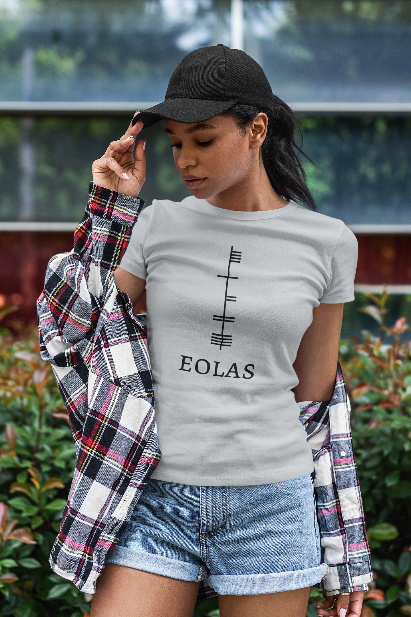 Ogham Series - Eolas - Knowledge - Short-Sleeve Unisex T-Shirt Steel Blue, Pink, Silver - Eel & Otter