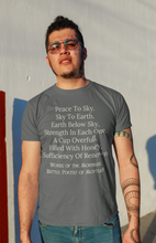 Load image into Gallery viewer, Peace to the Sky - Morrigan Prophesy - Short-Sleeve Unisex T-Shirt - Black, Red, Asphalt - Eel &amp; Otter