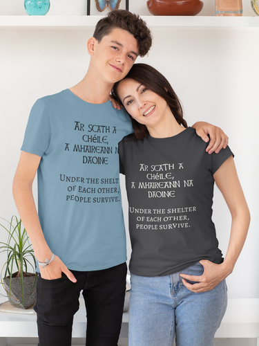 Under the Protection of Each Other, People Survive - Short-Sleeve Unisex T-Shirt - Black, Navy, Red - Eel & Otter