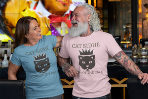 Cat Sidhe King of the Cats Short-Sleeve Unisex T-Shirt Mauve, Silver, Pink - Eel & Otter