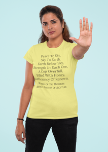 Peace to the Sky - Morrigan Prophesy - Short-Sleeve Unisex T-Shirt - Soft Cream, Silver, Yellow - Eel & Otter