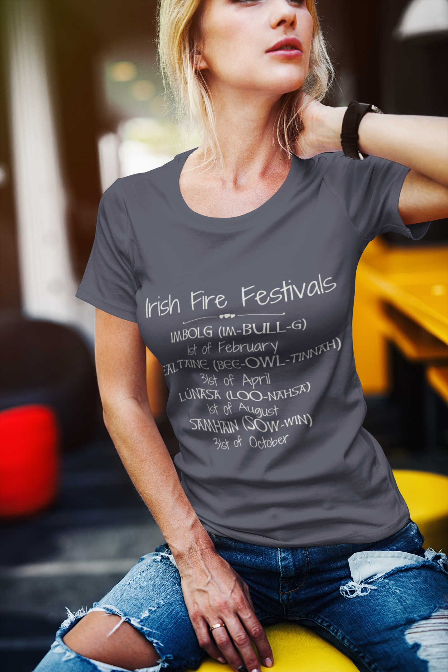 Irish Fire Festivals - Short-Sleeve Unisex T-Shirt, Black, Navy, Forest - Eel & Otter