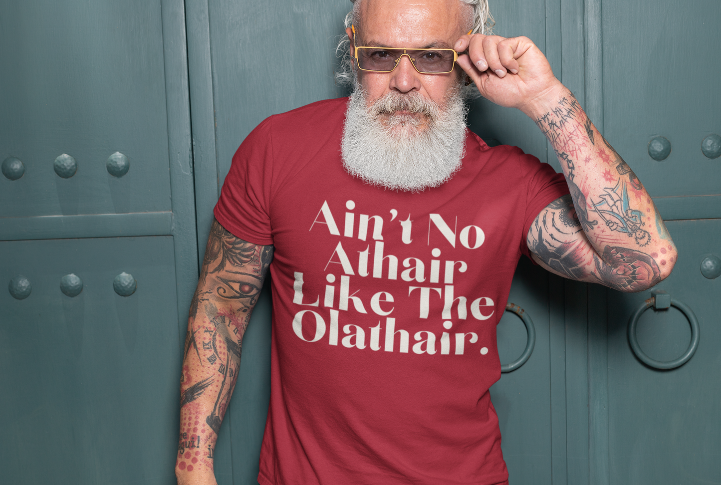 Aint No Athair Like the Olathair - Short-Sleeve Unisex T-Shirt - Black, Red, True Royal - Eel & Otter