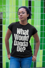 Load image into Gallery viewer, What Would Dagda Do? - Black, Navy &amp; Forest Green - Unisex Short Sleeve Jersey T-Shirt - Eel &amp; Otter