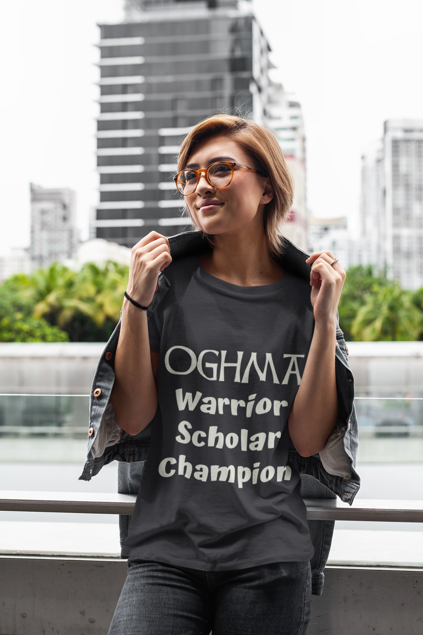 Oghma. Warrior, Scholar, Champion - Black, True Royal, Kelly, Short-Sleeve Unisex T-Shirt - Eel & Otter