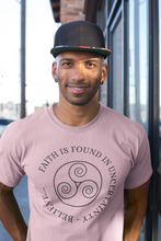 Load image into Gallery viewer, Faith is Found in Uncertainty. Believe... - Short-Sleeve Unisex T-Shirt Steel -  Blue, Pink, Silver - Eel &amp; Otter
