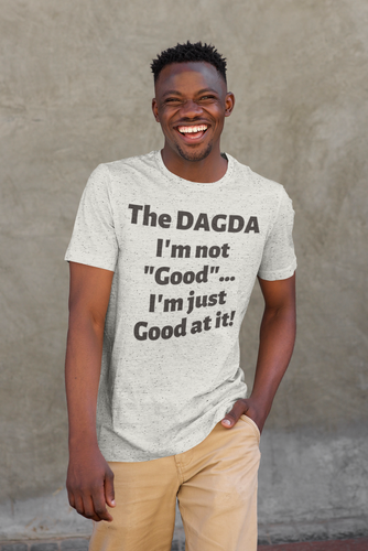 Dagda Good At It - White, Silver & Gold - Unisex Short Sleeve Jersey T-Shirt - Eel & Otter