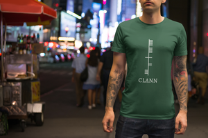 Ogham Series - Clann - Family - Short-Sleeve Unisex T-Shirt Ox blood, Navy, Forest - Eel & Otter