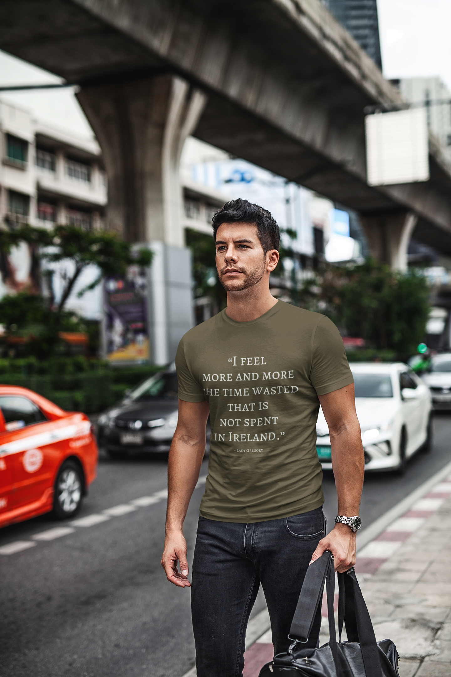 The Time Wasted, That is not Spent in Ireland - Short-Sleeve Unisex T-Shirt - Black, Army, Navy, - Eel & Otter