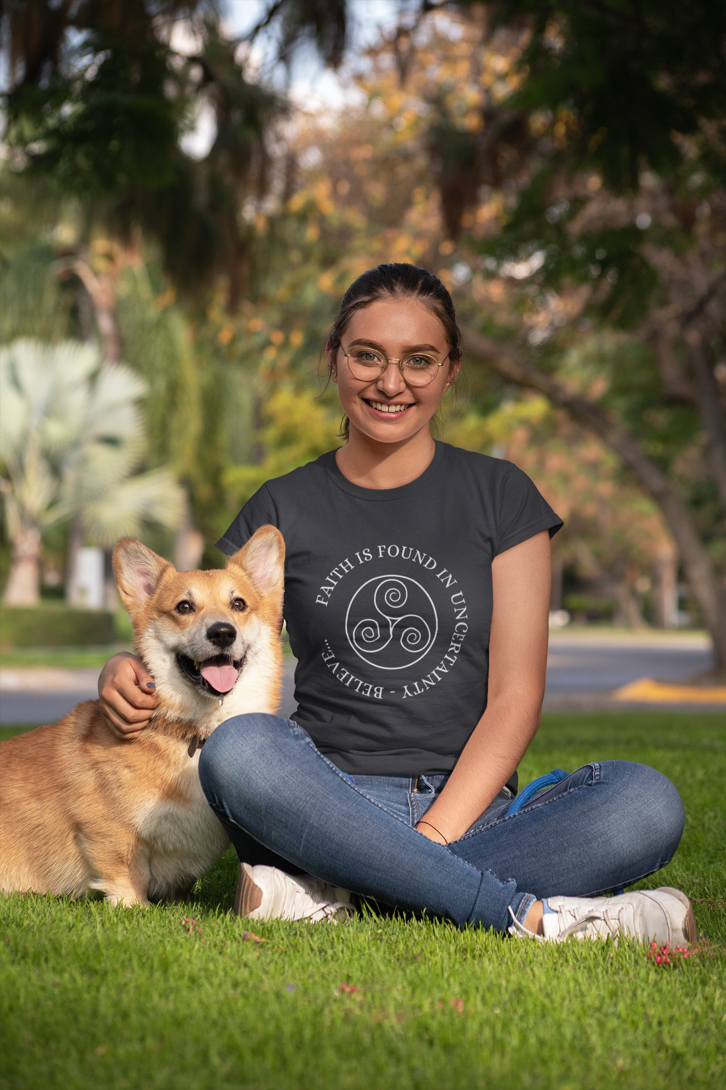 Faith is Found in Uncertainty. Believe... - Short-Sleeve Unisex T-Shirt - Black, Oxblood Black, Forest - Eel & Otter