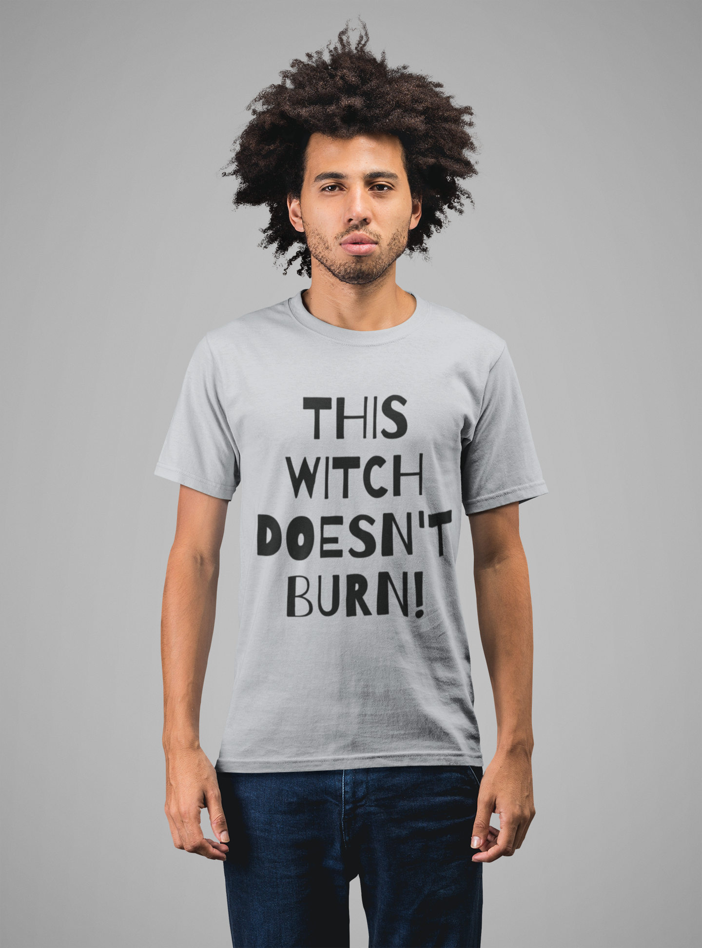 This Witch Doesn't Burn! - Short-Sleeve Unisex T-Shirt Silver, Pink, Steel Blue - Eel & Otter