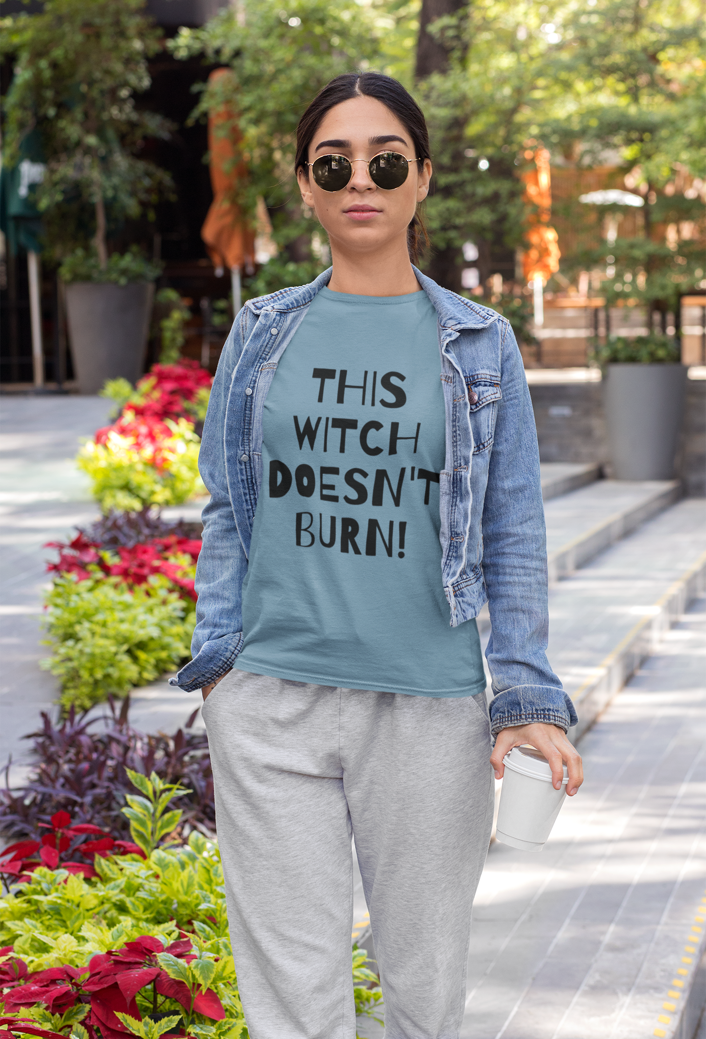 This Witch Doesn't Burn! - Short-Sleeve Unisex T-Shirt Silver, Pink, Steel Blue - Eel & Otter