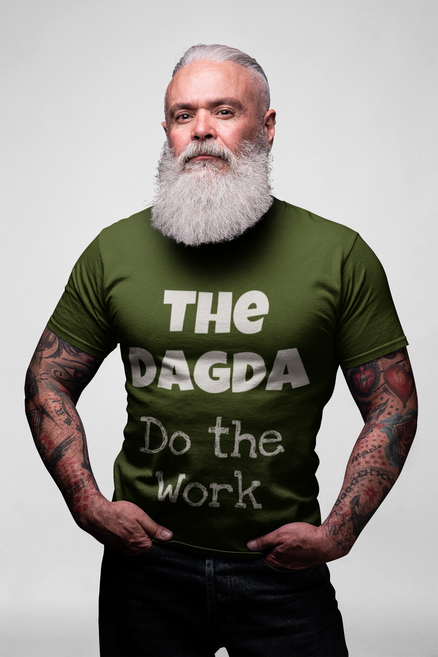 The Dagda: Do the Work - Forest, Leaf & Olive Green -  Unisex Short Sleeve Jersey T-Shirt - Eel & Otter