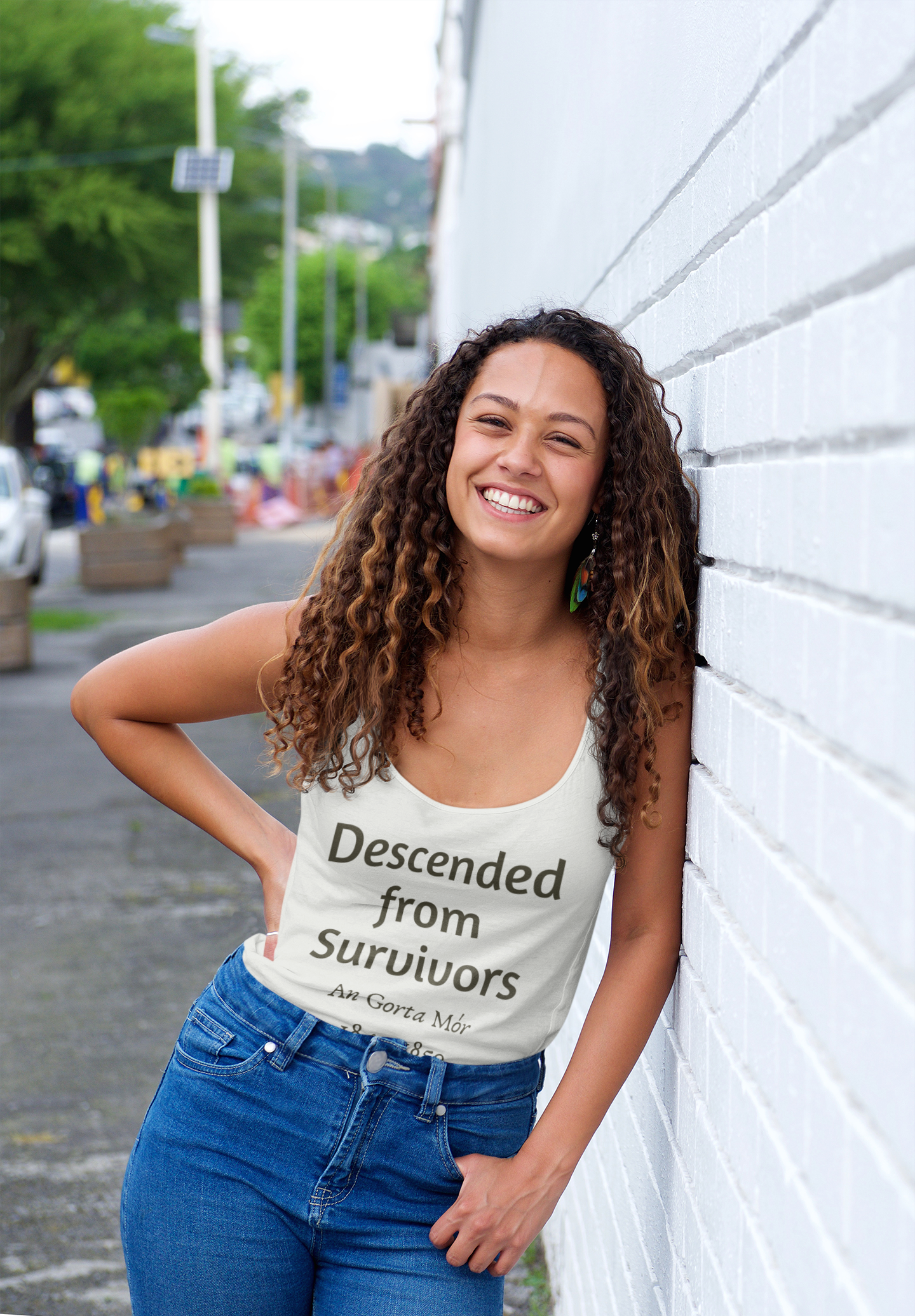 Descended From Survivors - White - Unisex Tank Top - Eel & Otter