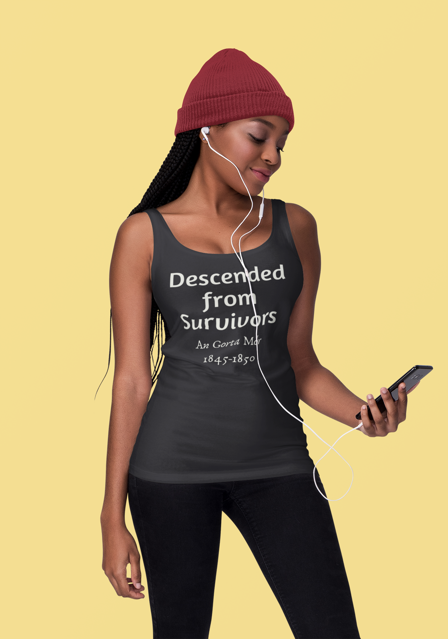 Descended From Survivors - Black - Unisex Tank Top - Eel & Otter