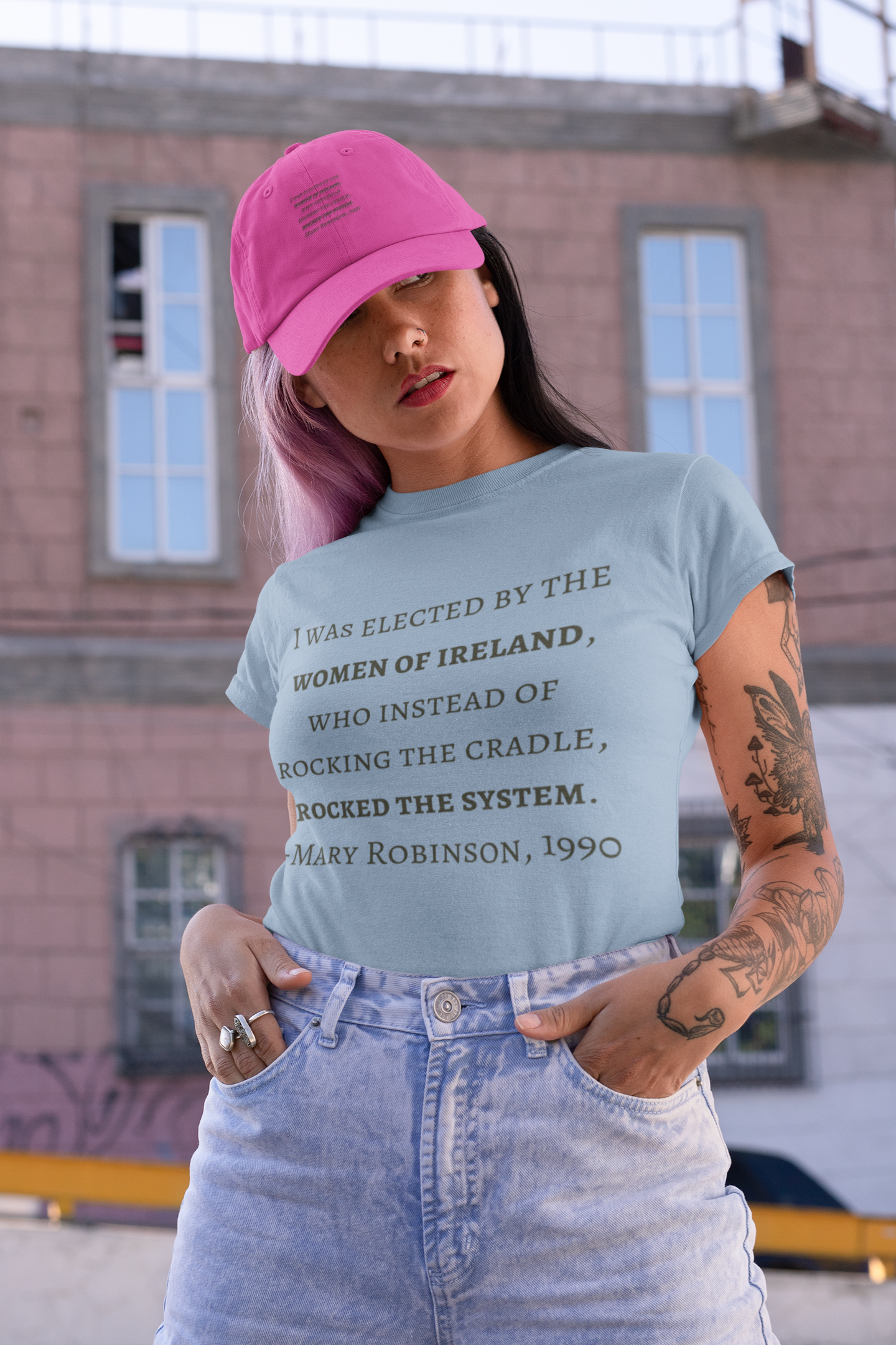 The Women of Ireland, Rocked the System - Short-Sleeve Unisex T-Shirt Lilac, Light Blue, Silver - Eel & Otter