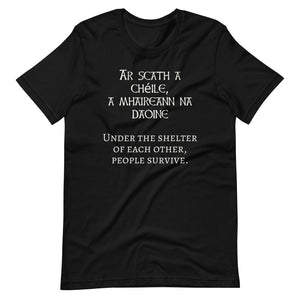 Under the Protection of Each Other, People Survive - Short-Sleeve Unisex T-Shirt - Black, Navy, Red - Eel & Otter