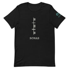 Load image into Gallery viewer, Ogham Series - Sonas - Good Fortune - Short-Sleeve Unisex T-Shirt Forest, Red, Black - Eel &amp; Otter