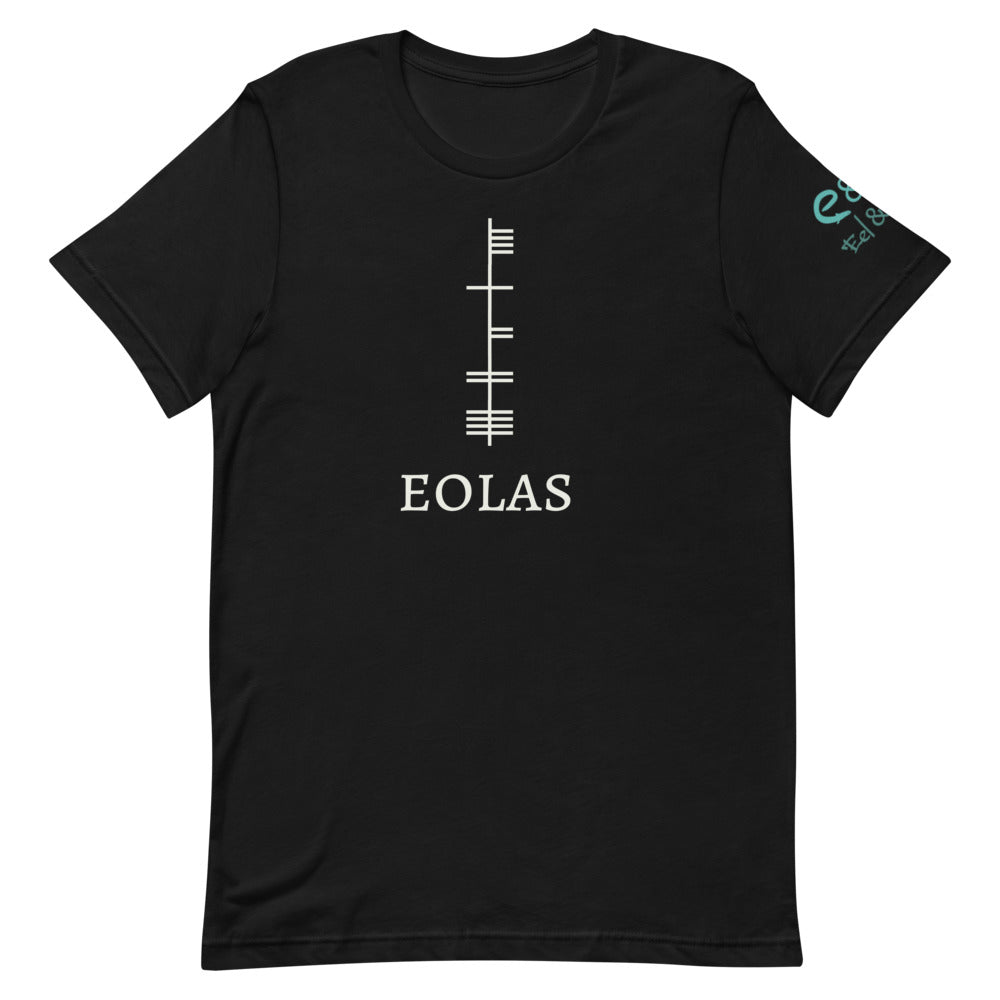 Ogham Series - Eolas - Knowledge - Short-Sleeve Unisex T-Shirt Black, Forest, Asphalt - Eel & Otter