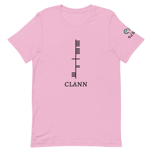 Ogham Series - Clann - Family - Short-Sleeve Unisex T-Shirt Burnt Orange, Lilac, Light Blue - Eel & Otter