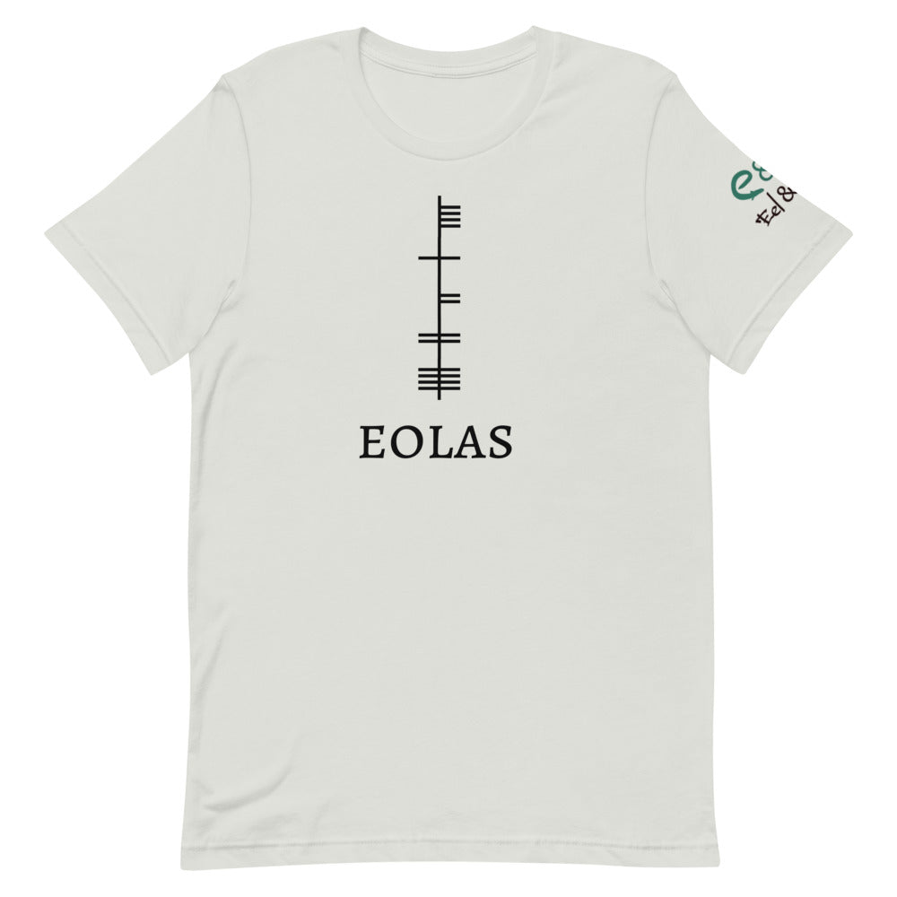 Ogham Series - Eolas - Knowledge - Short-Sleeve Unisex T-Shirt Steel Blue, Pink, Silver - Eel & Otter