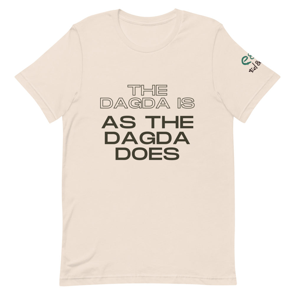 The Dagda is As The Dagda Does - Short-Sleeve Unisex T-Shirt Silver, Soft Cream, White - Eel & Otter