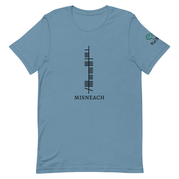 Ogham Series - Misneach - Courage - Short-Sleeve Unisex T-Shirt Siver, Pink, Steel Blue - Eel & Otter