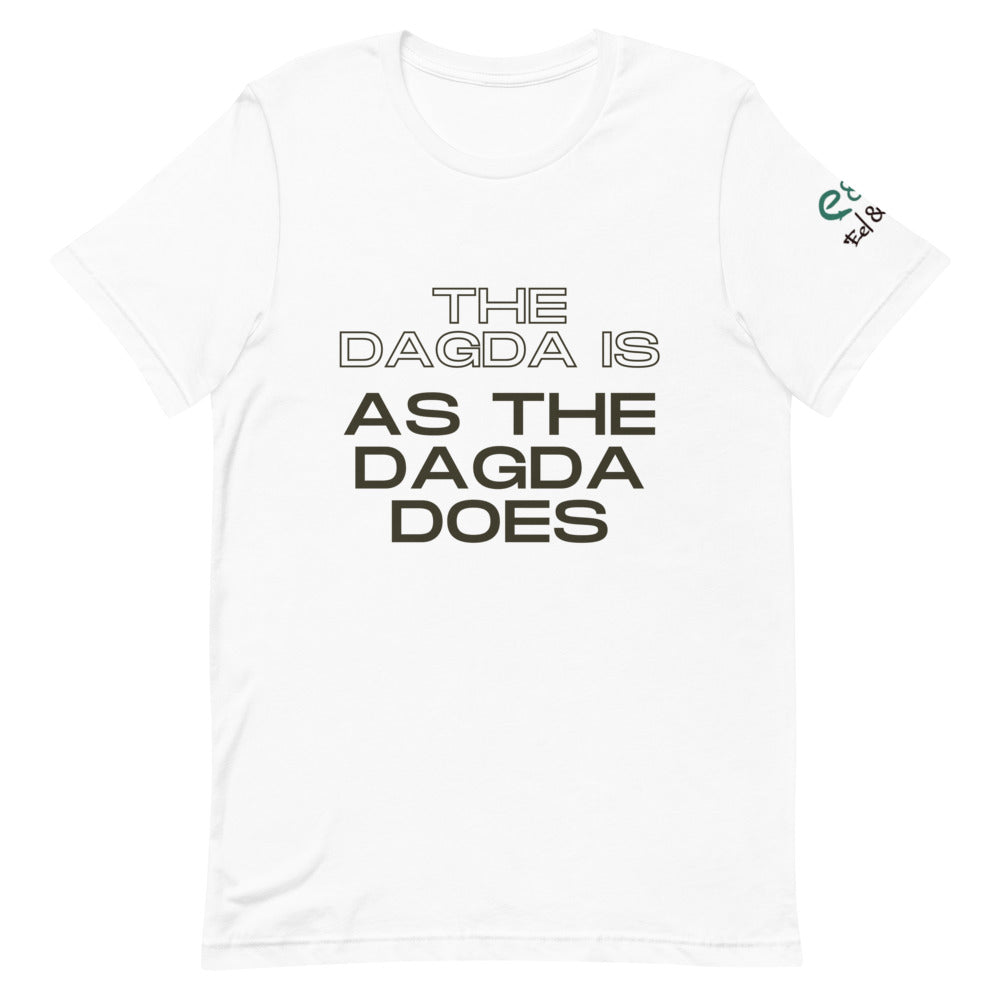 The Dagda is As The Dagda Does - Short-Sleeve Unisex T-Shirt Silver, Soft Cream, White - Eel & Otter