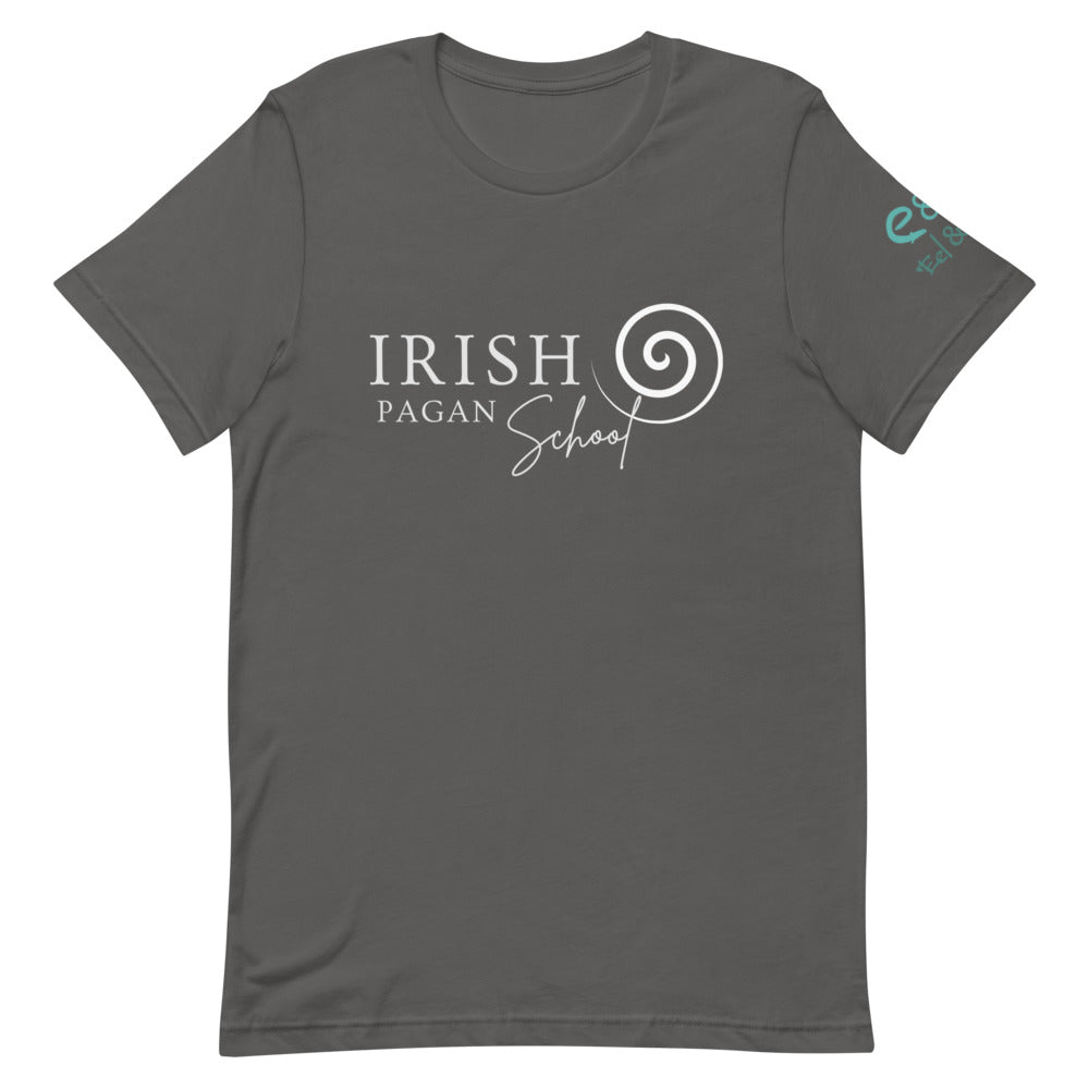 Irish Pagan School Est. 2017 - Short-Sleeve Unisex T-Shirt - Black, Forest, Asphalt - Eel & Otter