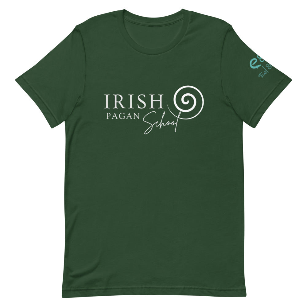 Irish Pagan School Est. 2017 - Short-Sleeve Unisex T-Shirt - Black, Forest, Asphalt - Eel & Otter