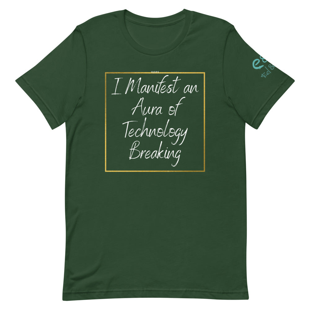 Aura of Technology Breaking - Short-Sleeve Unisex T-Shirt - Black, True Royal, Forest - Eel & Otter