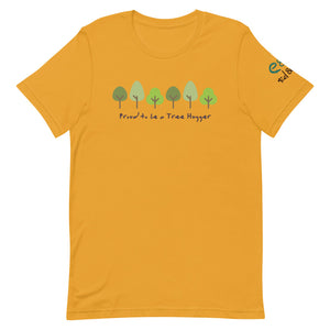 Proud to Be a Tree Hugger -  Short-Sleeve Unisex T-Shirt - White, Steel Blue, Mustard - Eel & Otter