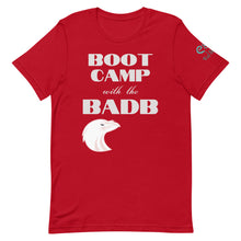 Load image into Gallery viewer, Boot Camp With the Badb - Short-Sleeve Unisex T-Shirt- Black - Asphalt - Red - Eel &amp; Otter
