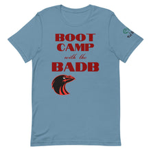 Load image into Gallery viewer, Boot Camp With The Badb - Short-Sleeve Unisex T-Shirt - Silver, Soft Cream, Steel Blue - Eel &amp; Otter