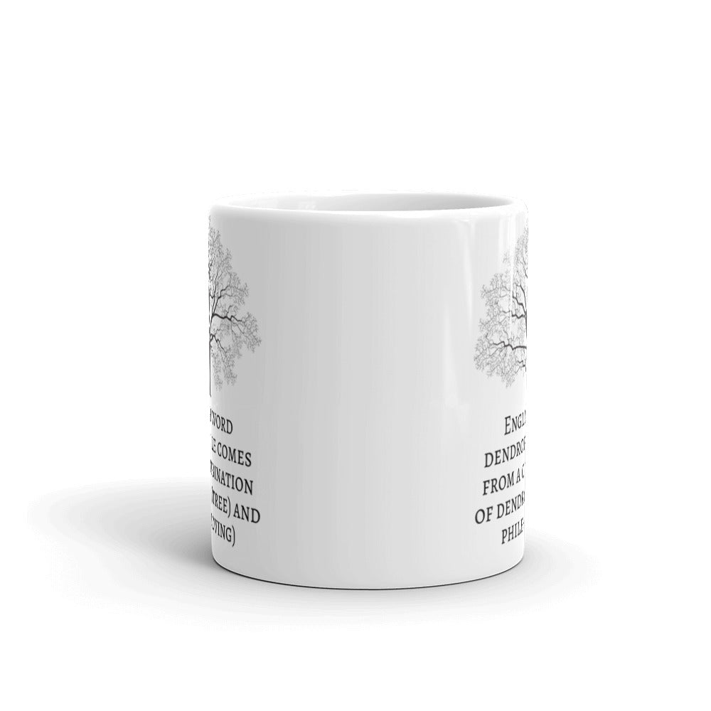 Dendrophile - Word definition Series - White glossy mug - Eel & Otter