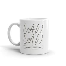 Load image into Gallery viewer, CAW CAW Mother Feathers - White glossy mug - Eel &amp; Otter