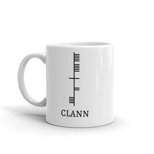 Ogham Series - Clann - Family - White glossy mug - Eel & Otter