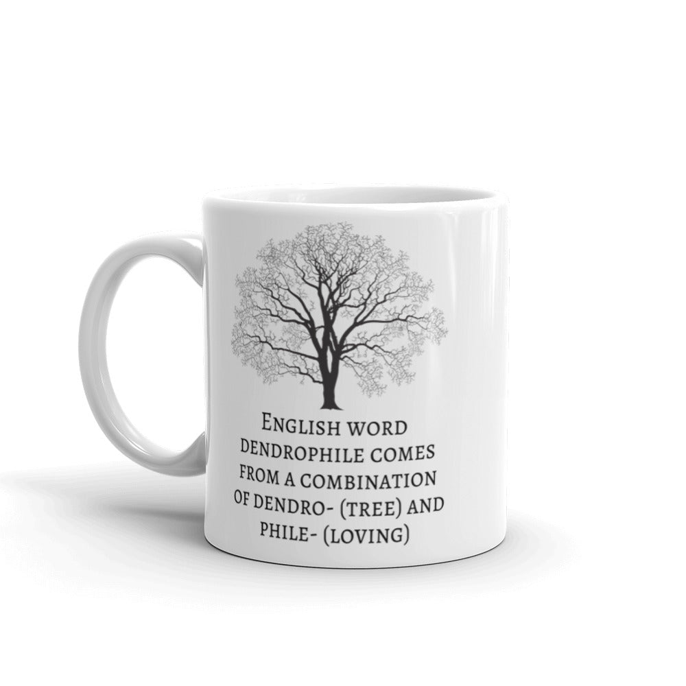 Dendrophile - Word definition Series - White glossy mug - Eel & Otter