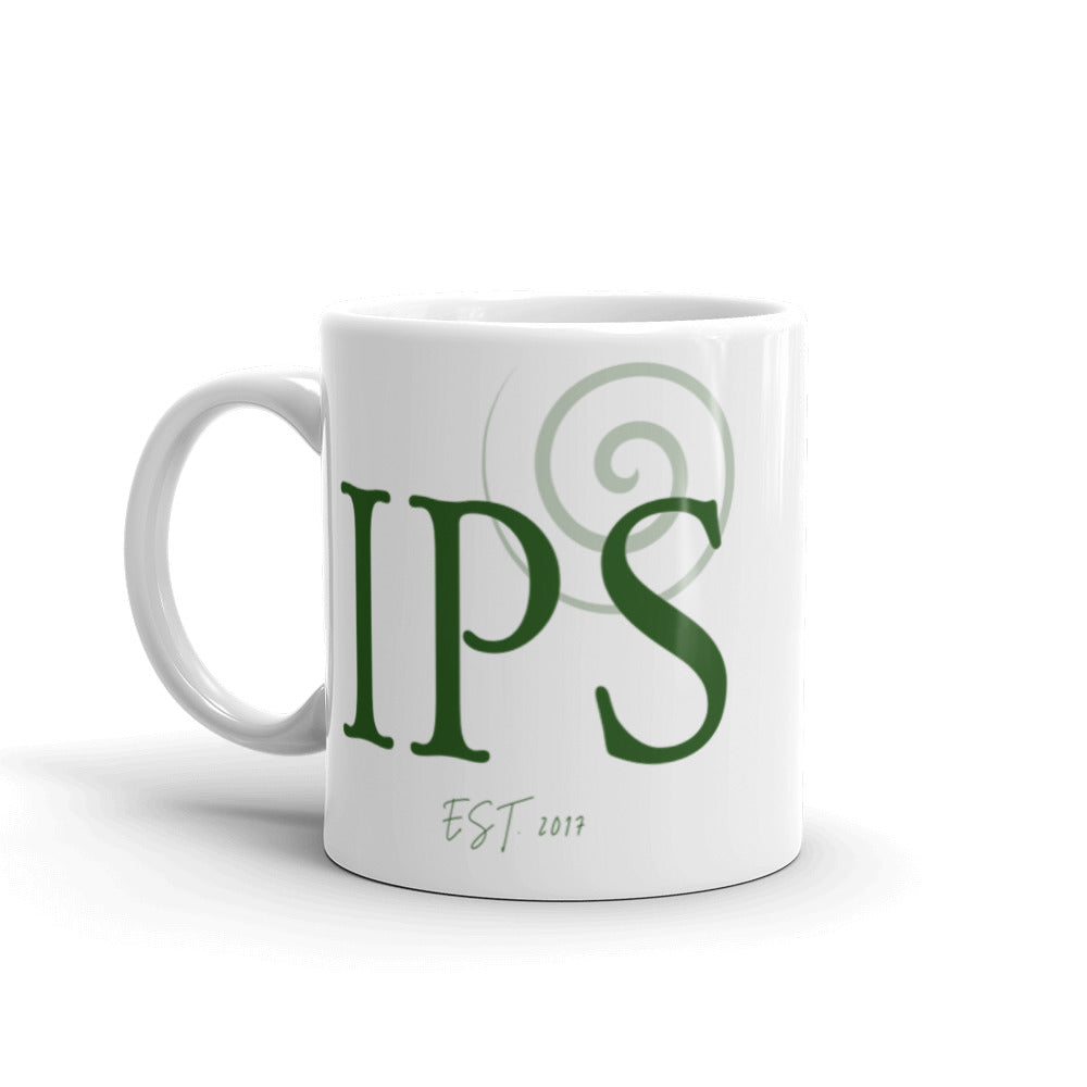 Irish Pagan School Est. 2017 - White glossy mug - Eel & Otter