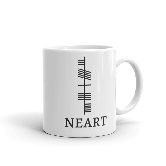 Ogham Series - Neart - Strength - White glossy mug - Eel & Otter