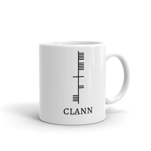 Ogham Series - Clann - Family - White glossy mug - Eel & Otter